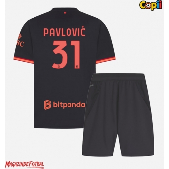 AC Milan Strahinja Pavlovic #31 Echipament de Fotbal Replică 2026-27 Copii Treilea (+ Șorturi)